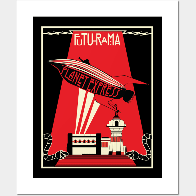 Futurama Mothership Wall Art by Retro Meowster